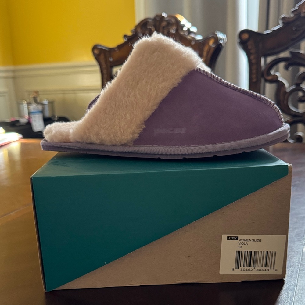 Cozy Purple and Cream Women's Slippers